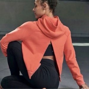 Athleta Orange Moonrise Open Back Hoodie